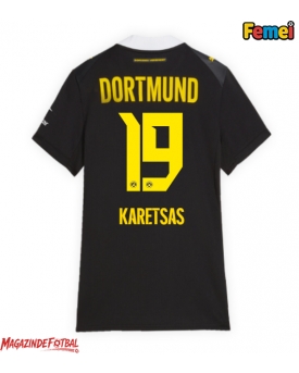 Borussia Dortmund Konstantinos Karetsas #19 Tricou Fotbal Replică 2026-27 Femei Deplasare Borussia Dortmund Konstantinos Karetsas #19 Tricou Fotbal Replică 2026-27 Femei Deplasare